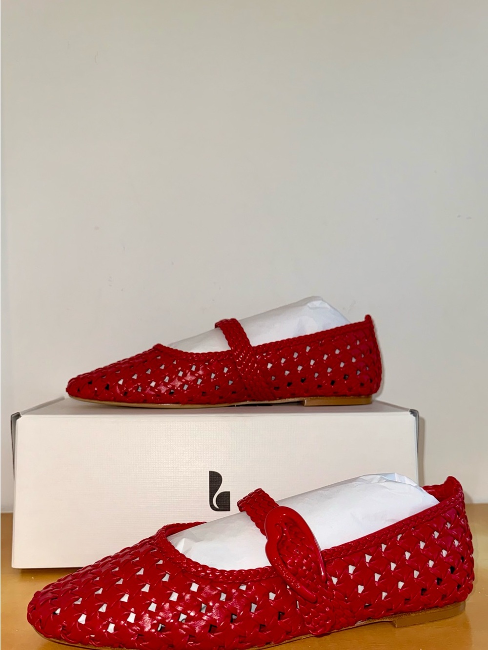 Larroudé Verona New Macrame In Scarlet Leather Size 8.5 US - Picture 3 of 12